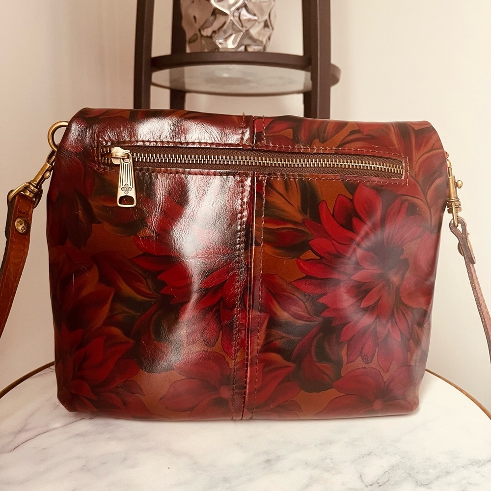 Patricia Nash Burgundy and Chestnut Floral Crossbody Bag - Picture 5 of 7